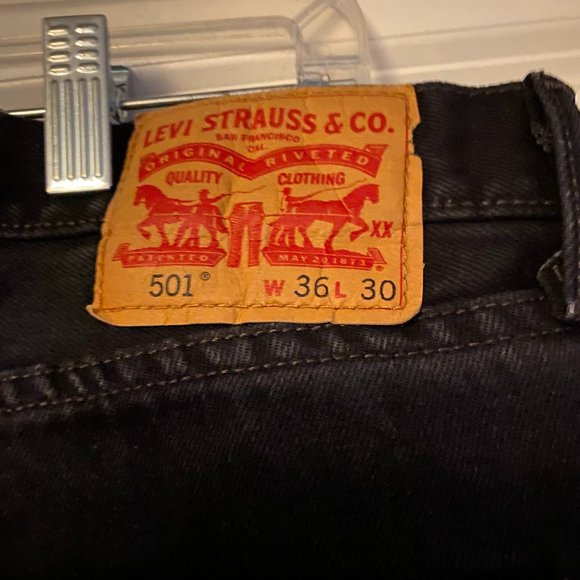 NWOT Levi’s 501 ORIGINAL FIT MEN'S JEANS BLACK SIZE W36 L30 - Picture 2 of 7